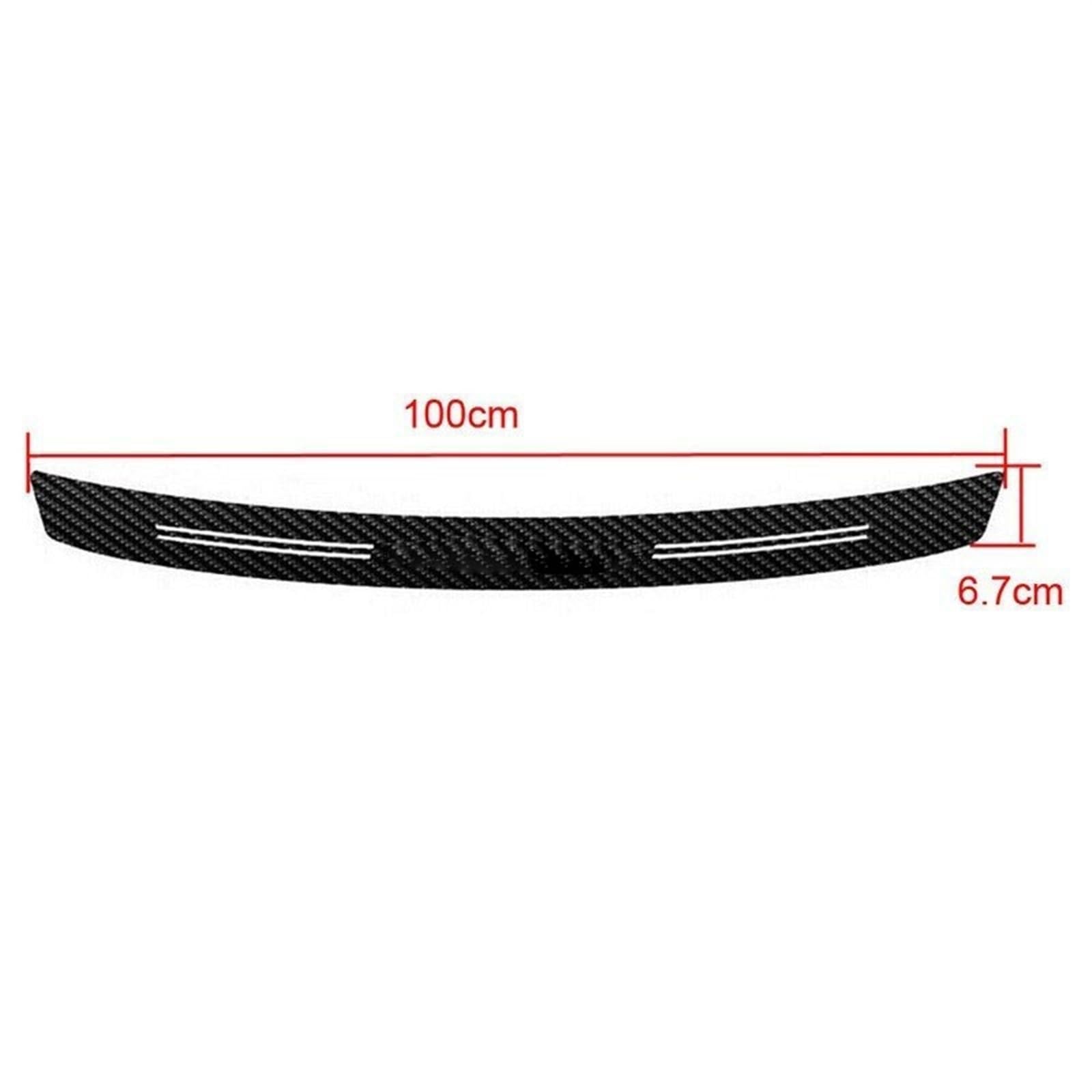 Tira Protectora de Parachoques Adhesivo Protector para umbral de Puerta Coche, 100 cm, 4D, Fibra Carbono, antiarañazos, para Parachoques Trasero