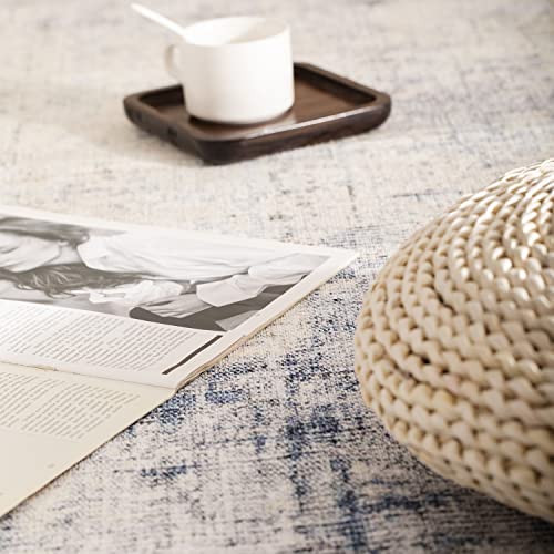 Yihouse 9×12 Feet Area Rugs Washable Rug Nonslip Vintage Distressed Rug Abstract Art Blue Small Rug For Living Room Bedroom Dining Room Office Low-Pile Floor Decoration Carpet #TOP2