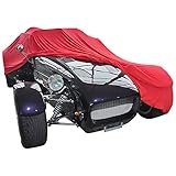 2-lagig, außen glatt und glänzend, innen schützend weich. Die Innenseite schützt die Lackierung. Kratzfreie Abdeckung, wenn sie über einem sauberen Auto angebracht wird.