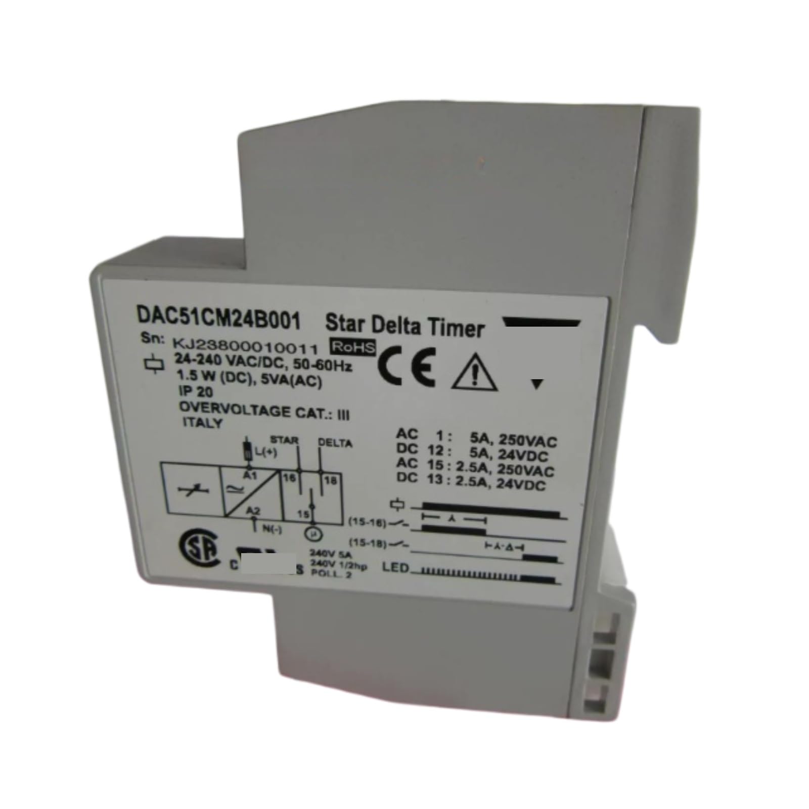 HKEJSJWA SSR Relay DAC51CM24B001 5A, Delay Timer Relay