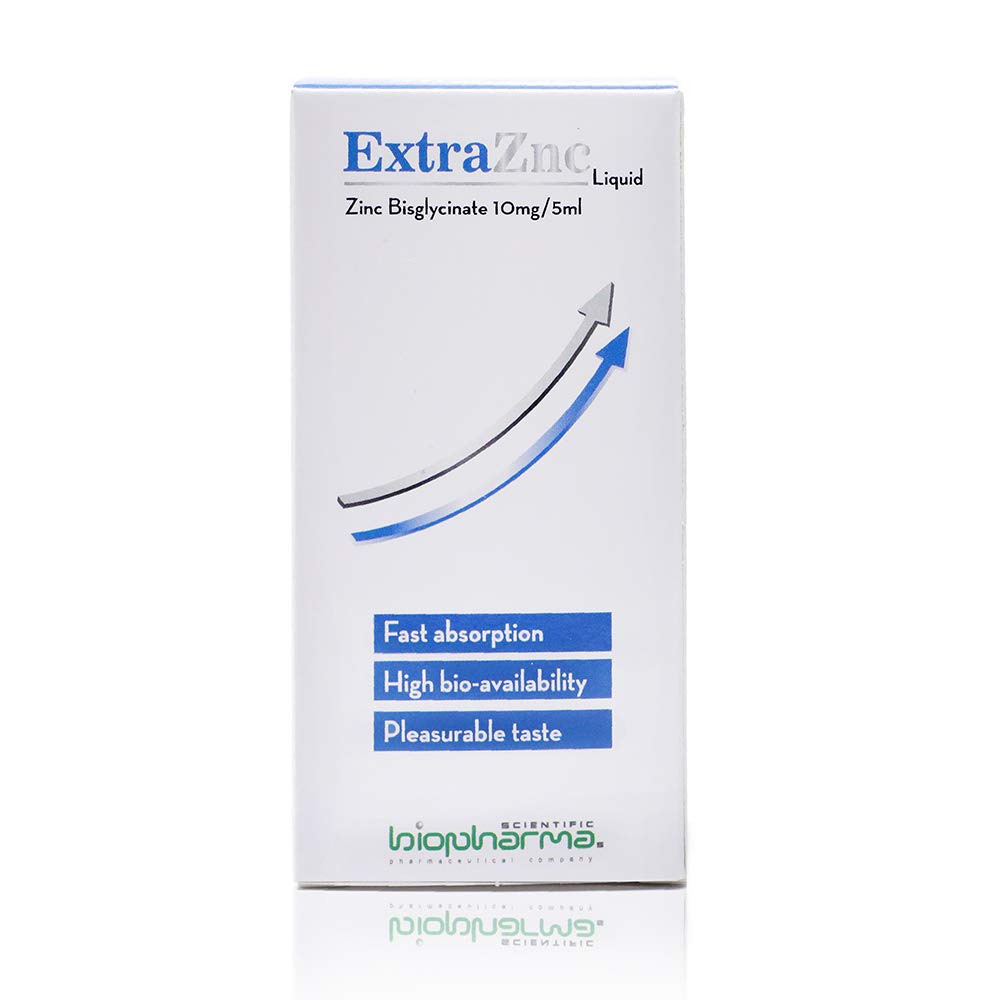 ExtraZnc liquid, Zinc Bis-glycinate, oral syrup, 10mg/5ml, (50ml) - Biopharma SA.