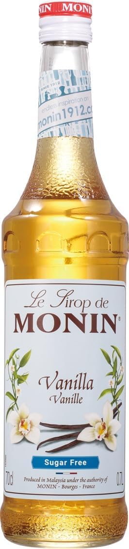 MONIN  Vanilla Sugar-Free Syrup, 23.7 fl oz 700 ml No Sugar Added, Non-Alcoholic, Mixture Room Temperature Storage