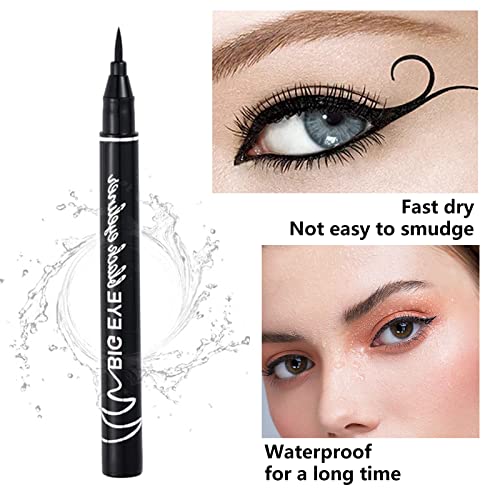 Liquid Eyeliner Waterproof Matte Eyeliner Pencil Black, Eye Make-Up Pen Primer The Quick Flick Eye Liner Stencil With Waterline Felt Tip Long-Lasting For Beginners (BLACK) - Image 5