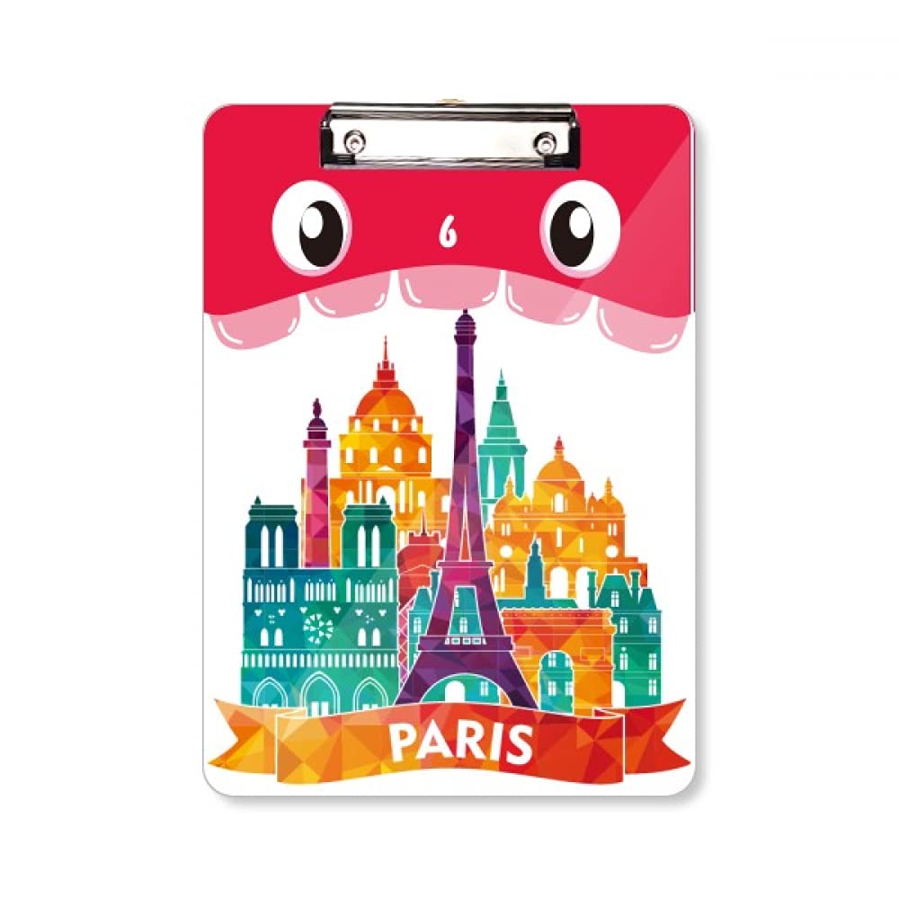 Dossier à tête plate Château Tour Eiffel bloc-notes A4 de style parisien