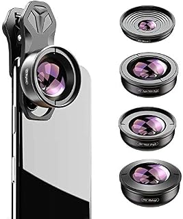 Apexel HD 5in1 Camera Lens Kit,2x Telephoto Zoom Lens + 170 degree Super Wide Lens + 10x Macro Lens +110 Degree Wide Angle Lens+ 195 degree Fisheye for iPhone and Samsung Huawei and most Smartphone