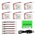 Powerextra 6Pcs 3.7V 150MAH RC Battery 6-Port Charger Compatible JJRC H36 Eachine E010 GoolRC T36 NIHUI NH010 RC Li-PO Battery
