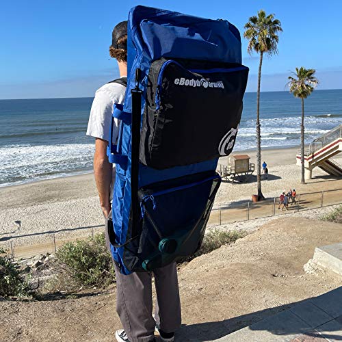 eBodyboarding Large 2-3 Bodyboard Backpack Board Bag | Perfect Family Boogie or Skimboard Bagg -Blue - Thumbnail 7