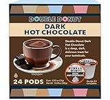 Double Donut Dark Hot Chocolate Pods for Keurig K Cups Brewers, Single Serve Dark Hot Cocoa Pods, 24 Count