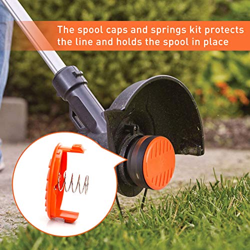 Trimmer Replacement Spool Cap Cover Replacement Spool Cap,for Replace RC100P, RC-100-P, 385022-03 Compatible with Black and Decker,Weed Wacker Eater Caps Cover,Grass Trimmer Parts (6 Cap, 10 Spring)