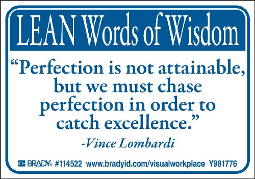 Kit B302 Brady 114522 Lean Words Of Wisdom bleu sur blanc en polyester haute durabilité