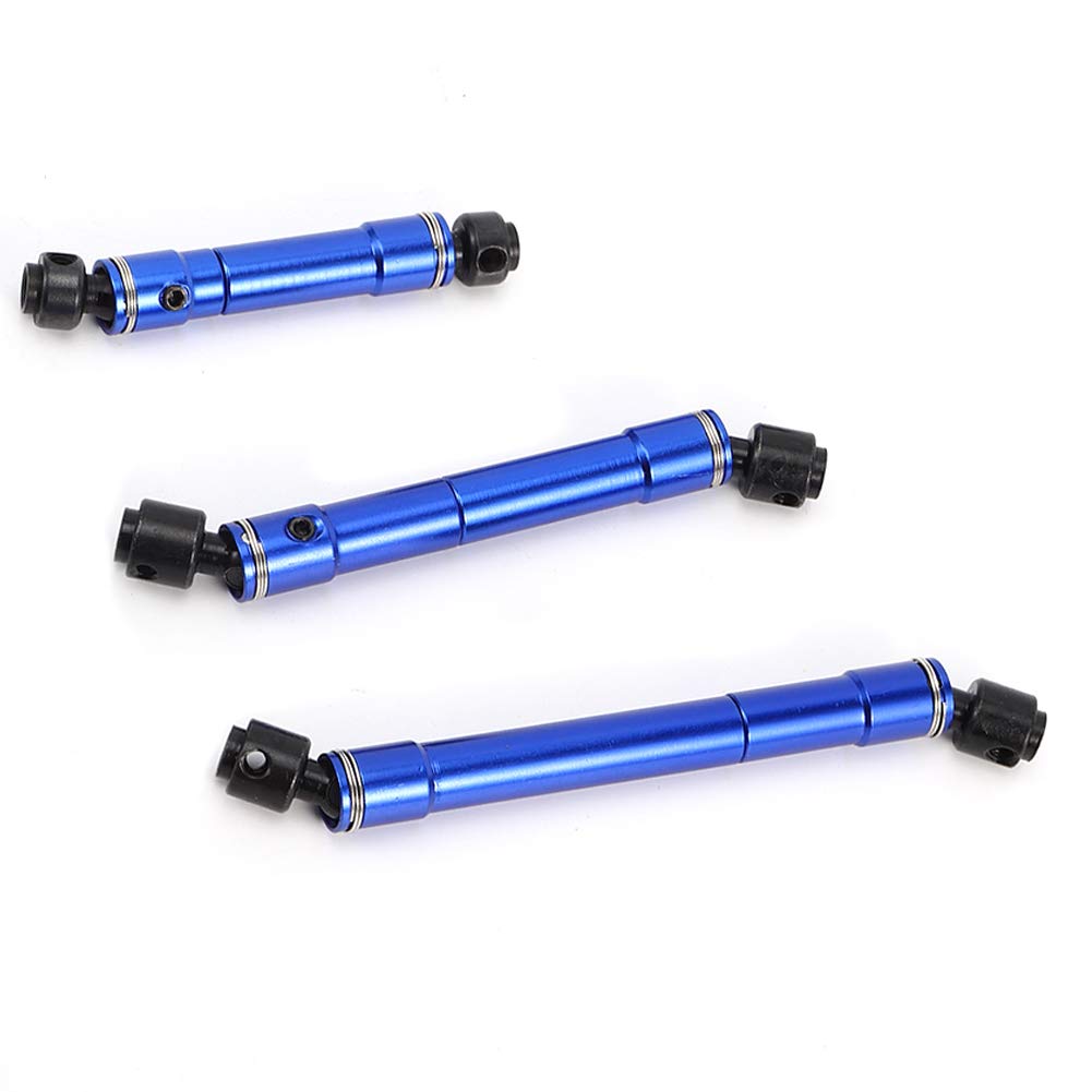 CVD Wał napędowy ze stopu aluminium stal odporna na rdzę trwała przednia środkowa tylna oś napędowa do TRAXXAS TRX6 G63 6X6 88096 4 1/10 RC samochód niebieski 3-częściowy zestaw