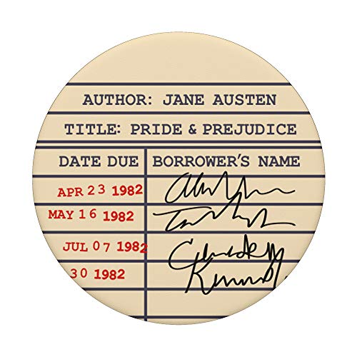 Library Card Pride And Prejudice Gift For Jane Austen Fans Popsockets Popgrip: Swappable Grip For Phones & Tablets #TOP2