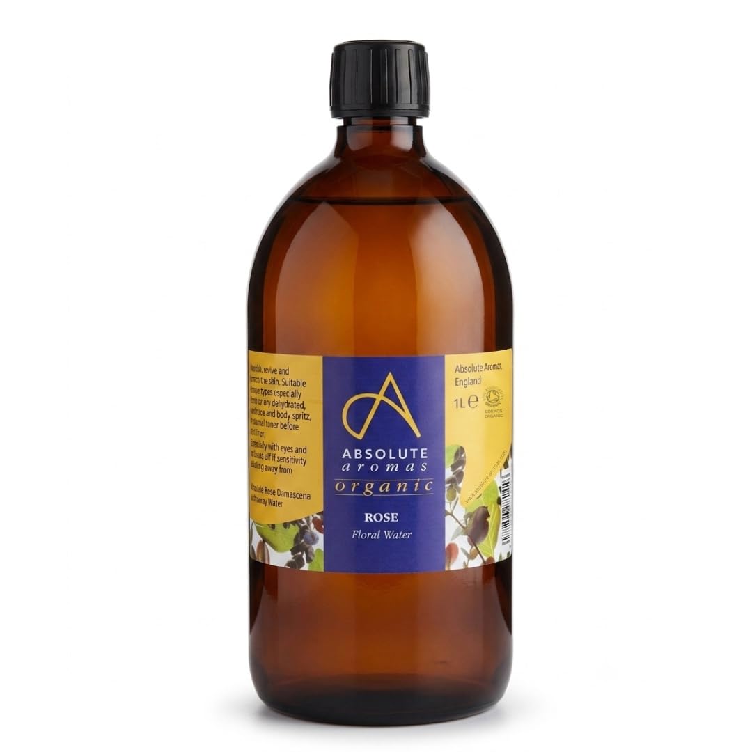Absolute Aromas Certified Organic Bulgarian Rose Water - 100% Pure, Natural, Nourishing And Hydrating Facial Toner - A Sweet And Versatile Floral Water Suitable For