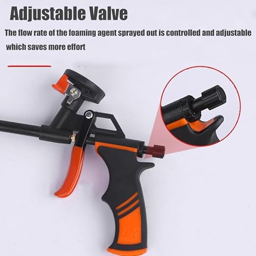PU Schaumpistole,Bauschaumpistole,Metall Dosierpistole,Beschichtete Bauschaumpistole mit Dem Ventil,Körper Sind Nicht Leicht zu Blockieren Leicht zu Reinigen,Geeignet für Abdichten,Füllen,Abdichten