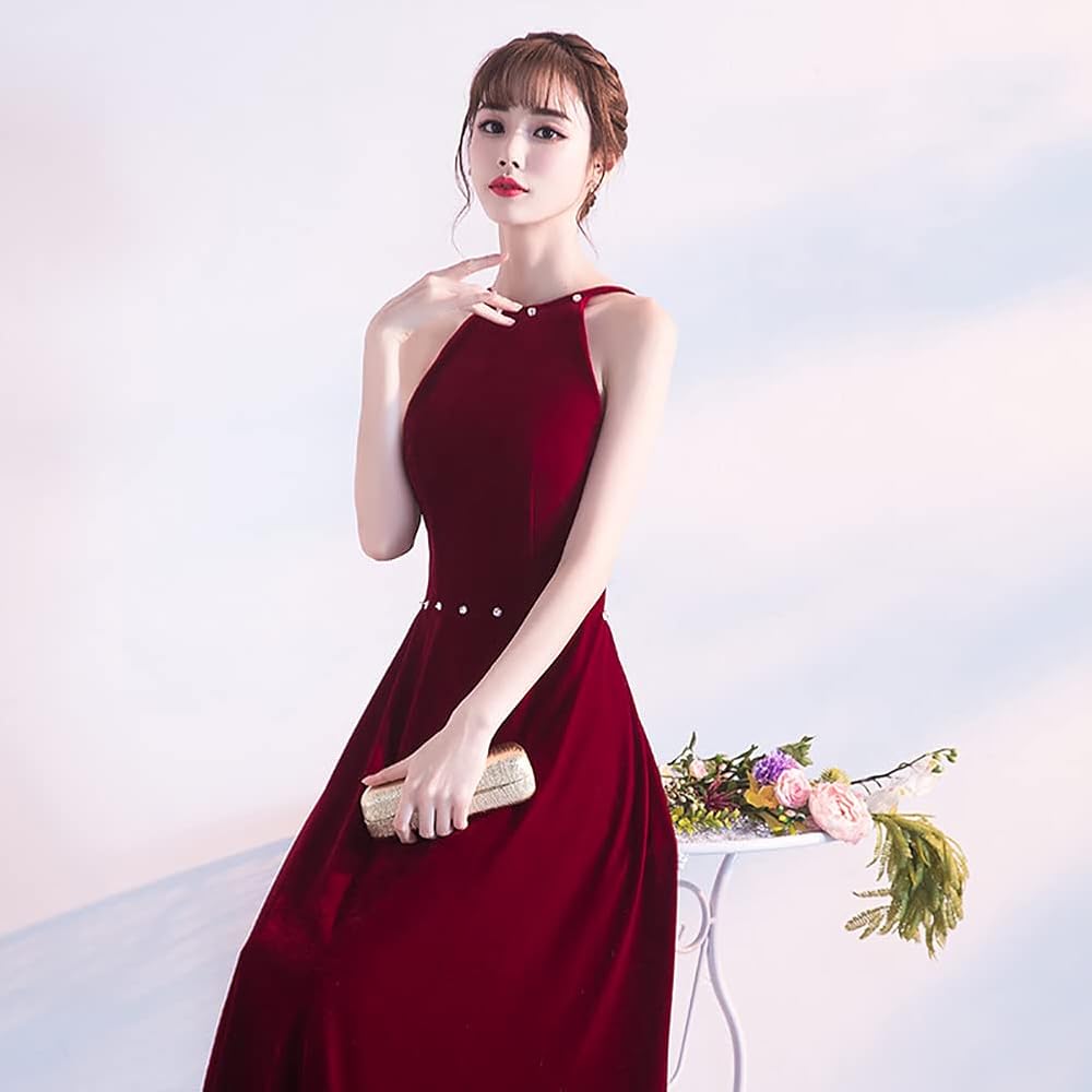 Amazon | [MTKCNTL] ロングドレ ホルターネック イブニング
