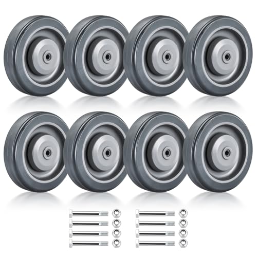 Roues de rechange pour chariot de courses avec essieux et boulons NATGAI 8 pièces