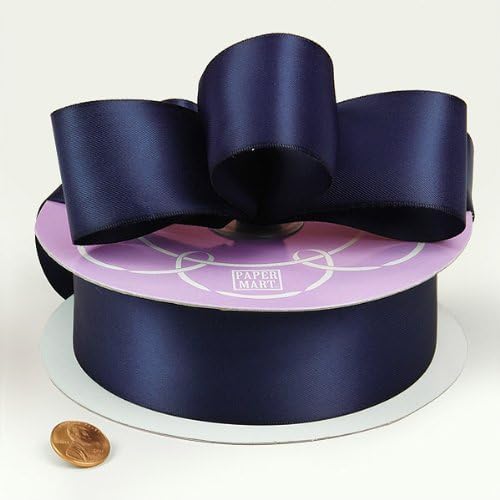 Navy Double Face Satin Ribbon, 1-1/2" X 50Yd