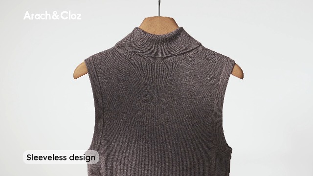 Arach&Cloz Womens Cashmere Mock Neck Tank Tops Sleeveless Vest