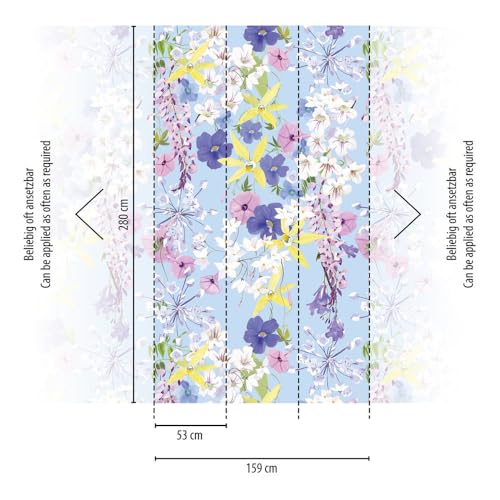 A.S. Création Non-Woven Wallpaper Flowers in Lilac, Yellow and Blue, Wall Wallpaper for Various Rooms - Image 2