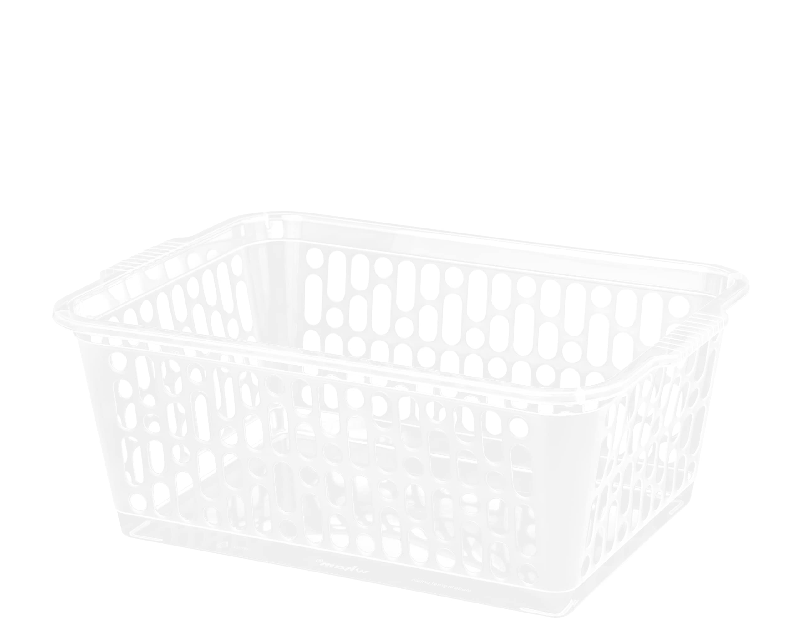 9.7L Small Plastic Storage Basket Bathroom Shelf Baskets Closet Organization Kitchen Pantry Mesh Storage Baskets (1 Basket, Clear - White)