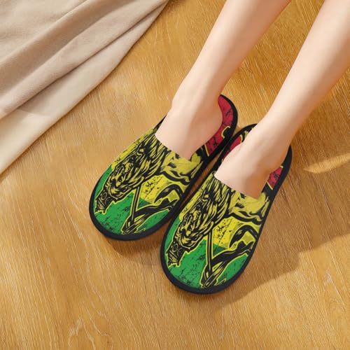 One Love Jamaican Rasta Reggae Slippers Cozy Non-Slip Indoor Shoes Soft Fluffy House Slippers For Women Men3