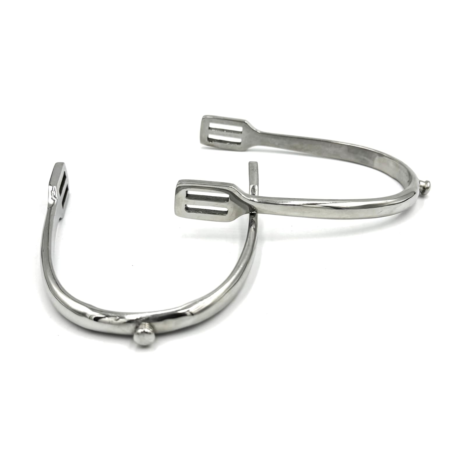 Equine Smile ES1071 Button Spurs Equestrian Spurs Riding Spurs Track High Quality Stainless Steel (Ladies 10mm) - Image 2