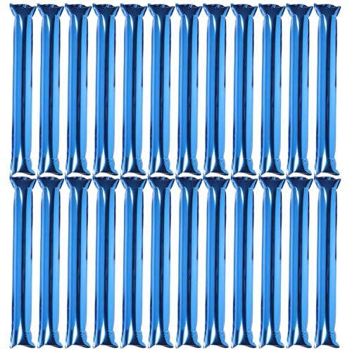 Toddmomy 12 Pack Inflatable Cheering Sticks Blue Noise Sticks for Sports Events Concerts and Parties, 24pcs Long Inflatable Party Noise Makers for Fans and Supporters