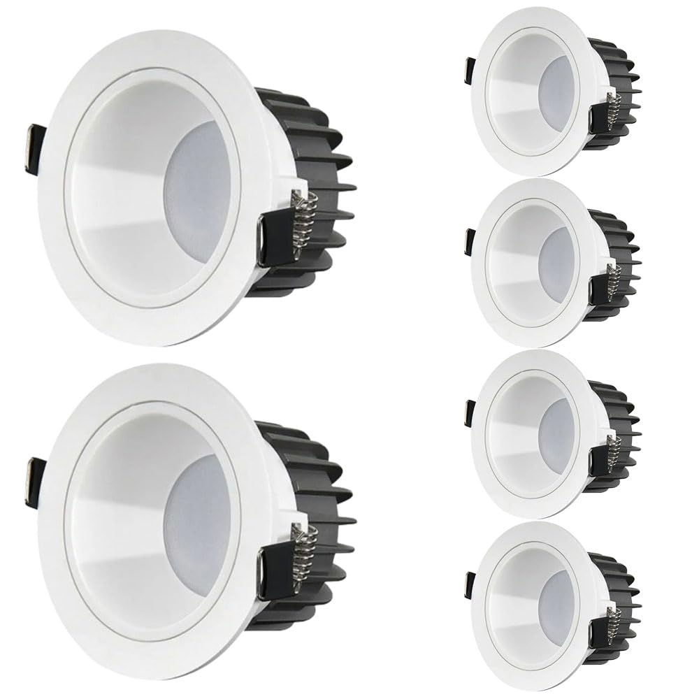 Confezione Da 6 Faretti Led Da Incasso Da 3,7 Pollici, Illuminazione Retrofit, Faretti Da Incasso Dimmerabili Con Temperatura Di Colore Selezionabile Da 3000K A 6000K, Faretto Da Doccia Impermeabile