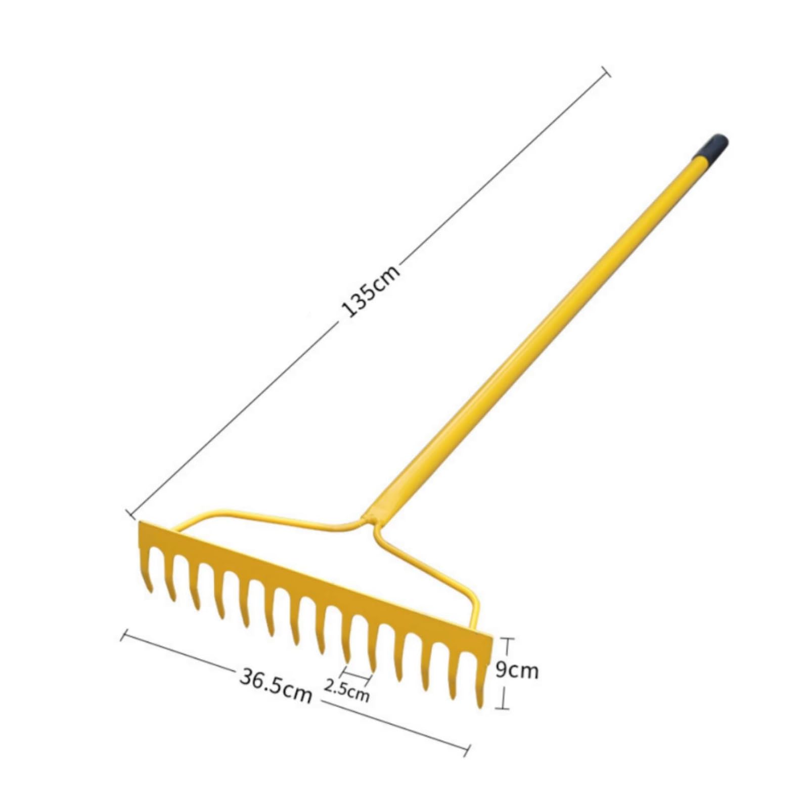 Baoblaze Rastrillo Agrícola Rastrillo Jardín Rastrillo Hojas Rastrillo Metálico con Cabeza en Forma de Ocho y 14 Púas de 3.1 Mm Tubo de Acero Resistente para