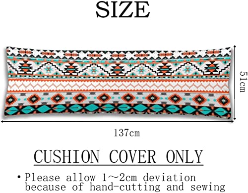 Aztec Western Body Pillow Cover Southwestern Native Tribal Navajo American Ethnic Abstract Vintage Cushion Long Pillowcase With Zipper Farmhouse Decorative Rectangle Pillow Cases For Couch 20"X54" #TOP4
