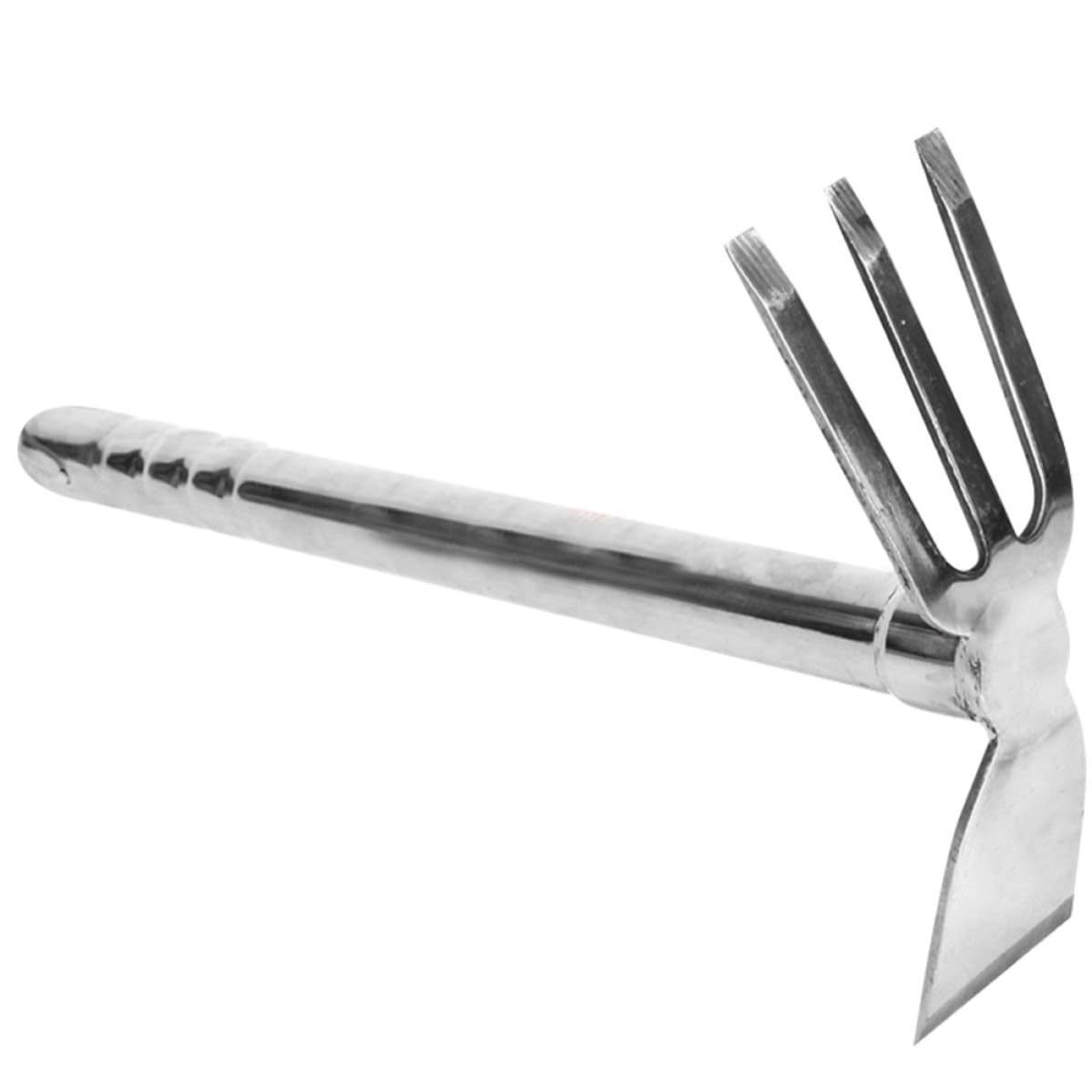 TEHAUX Azada de Jardinería de Acero Inoxidable, Azada Compacta para Labrar, Plata, para Jardinería y Desbroce, Afloja la Tierra y Mejora la Eficiencia
