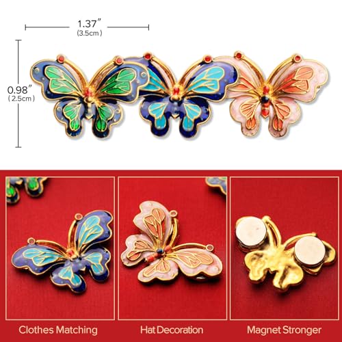 Image of 3pcs Needle Minder for Sewing,Magnetic Needle Keeper for Cross Stitch,Cute Butterfly Cartoon Pin,Needle Holder for Embroidery, Quilting Metal Needle Minders Accessory, Gift for Cross Stitch Lover