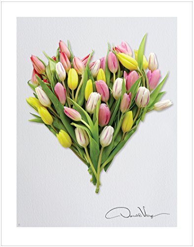 LOVE - Tulip Heart Poster Print. 11x14. Great For Framing. Unique Gifts from the Flower Heart Collection. Best Quality Birthday, Christmas, Mother's Day & Valentines Day Gifts for Women, Men & Kids.