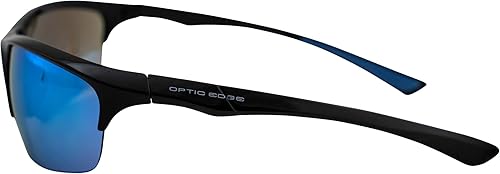 Miniatura 3 de Shakedown - Gafas de sol envolventes deportivas y de motocicleta para hombres o mujeres, montura sin montura negra con lente de espejo azul