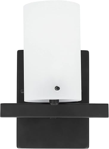 Luminance Boca Boca - Lámpara de pared para tocador, moderna lámpara de baño negra para colocar sobre el fregadero y sobre el espejo  Montaje como