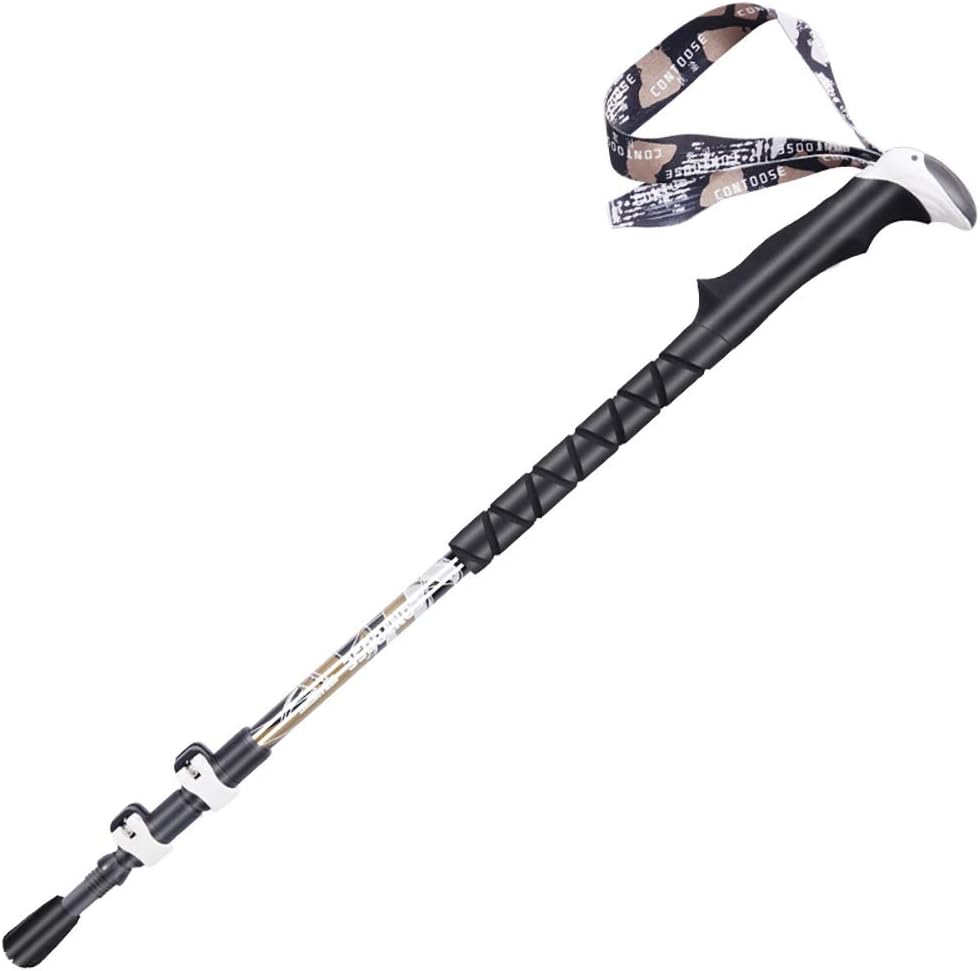 Trekking Poles Telescopic Lightweight High Strength Carbon Fiber Straight Shank Adjustable Fast Lock for Men Women Walking Snow Season with The Vestibule Absorb Lightweight