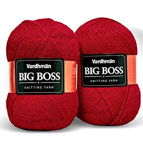 Vardhman Big boss Wool Hand Knitting Soft Fingering Hank Yarn (1 Ball 200 gram Each) (Dark Red Shade no-24, 200 Gram)-picture-10