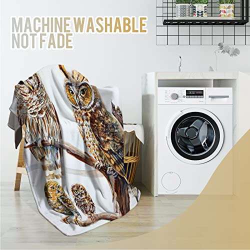 Levens Owl Throw Blanket Gifts For Women Girls, Farmhouse Retro Print Decor For Bedroom Living Room Birthday Christmas, Soft Cozy Home Lightweight Throw Blankets Black 50"X60" #TOP4