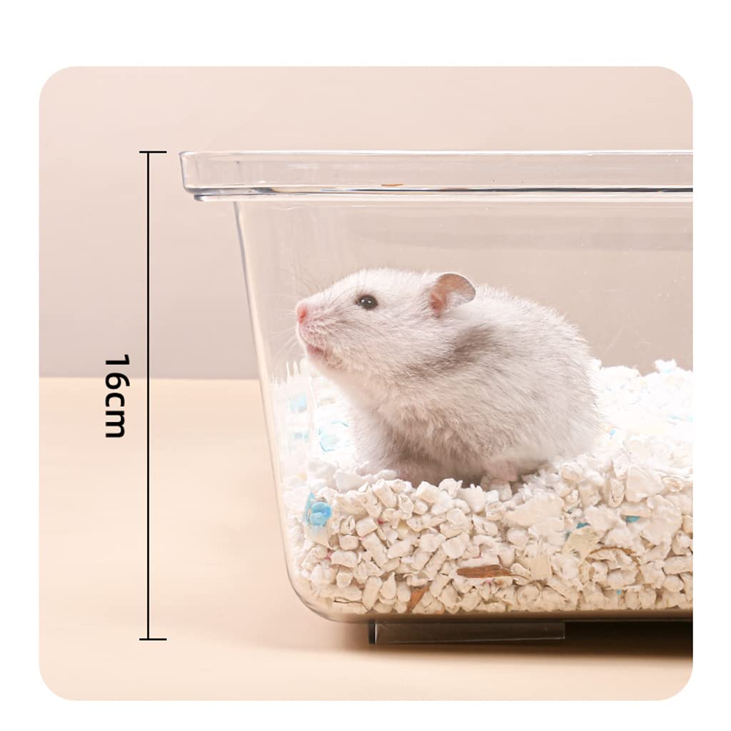 Amazon | 完全に透明なアクリルハムスターケージ、両開きドア小動物の