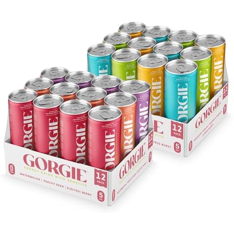 GORGIE All Star Bundle - Tropical Variety - Original Variety Bundle, Sugar-Free Natural Energy Drink Sparkling, Healthy Energy Drinks - Green Tea, Biotin, B Vitamins, Vegan, & Low Calorie (2 Packs of Cover