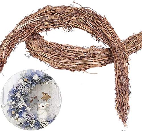 Easter Wreath 12‘’ Easter Wreaths for Front Door, Meideli Moon Shape Wooden Vine Dried Branch for Home Wedding Party Easter Wreaths for Front Door Decor