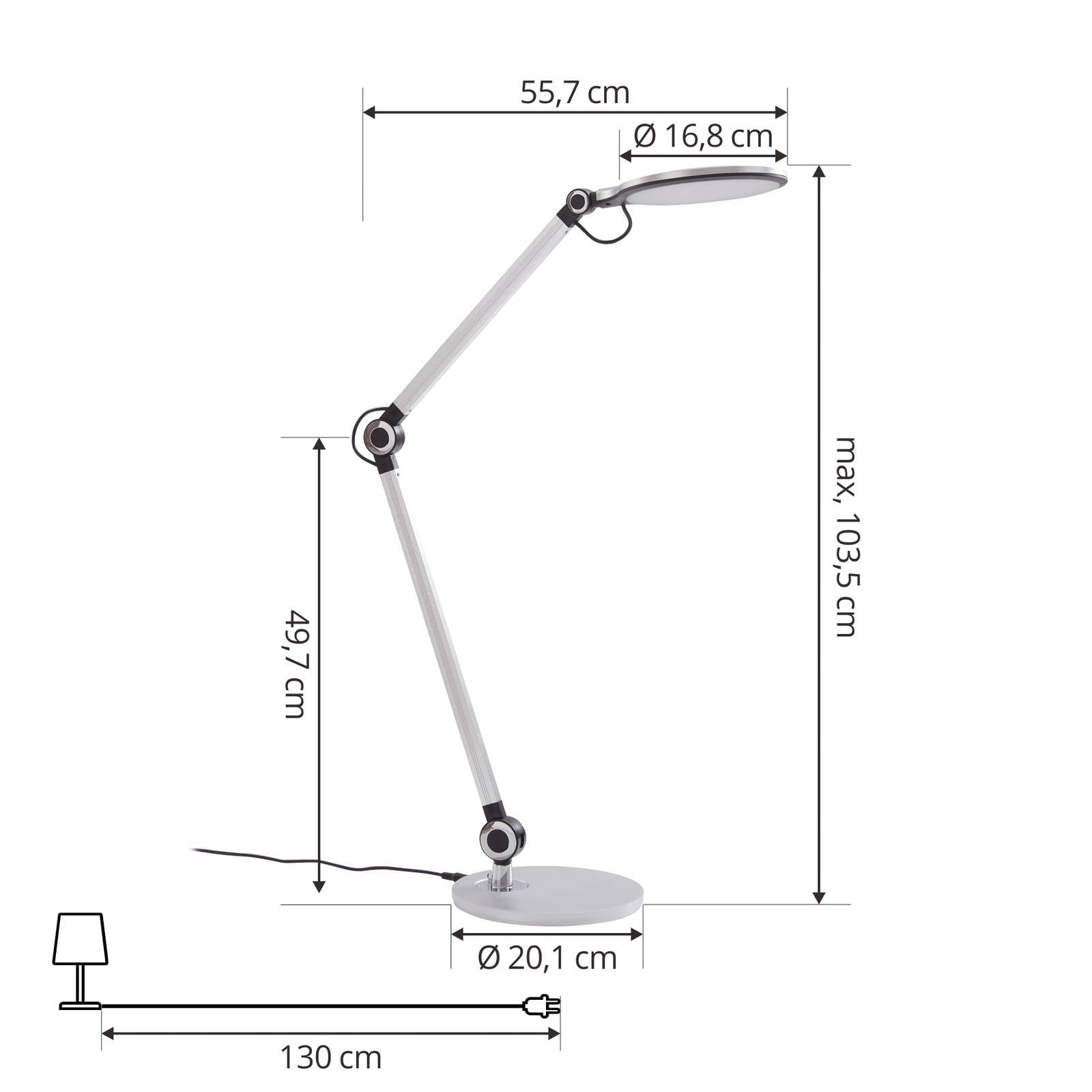 Lindby Lampada da tavolo LED dimmerabile (Moderno) colore Grigio, ad es. Studio & Ufficio lampadina inclusa lampada scrivania a