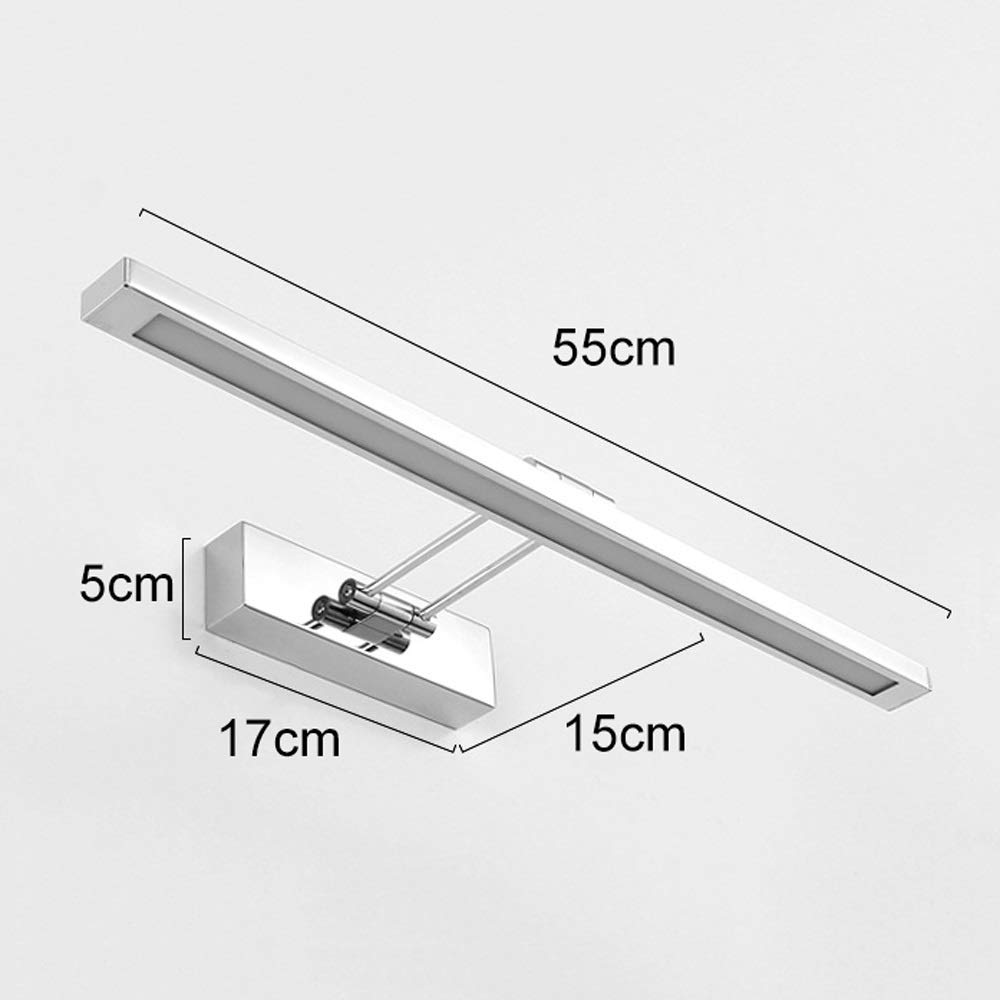 kinkiety， Kinkiet łazienkowy LED z lustrem i kołyską, srebrny, 3000K(12w 3000k)