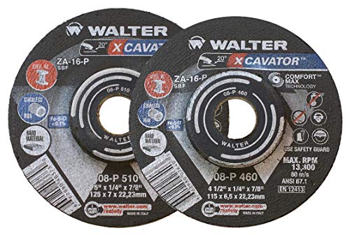 Walter 08P600 XCAVATOR Grinding Wheel - [Pack of 20] A-16-P Grit, 6 in. Surface Finishing Wheel. Abrasive Tools and Accessories