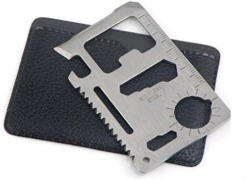 Multiherramienta 11funciones en 1 Portable Wallet Tamaño de bolsilloacero inoxidable Supervivencia Herramienta (1Pack)