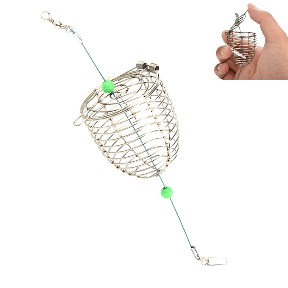 Fishing Lure Cage Bait Basket Feeder Holder Fishing Tackle - Small-image-42