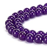 BRCbeads Gorgeous Natural Purple Jade Gemstone Smooth Round Loose Beads 10mm Approxi 15.5 inch 35pcs...