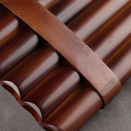 22/25 Pipes G Key Professional Pan Flute Chinese Traditional Musical Instrument Pan Pipes Easy To Learn With Exquisite Brown Pan Pipes Flute And Black Leather Bag (22-Right Hand) #TOP6