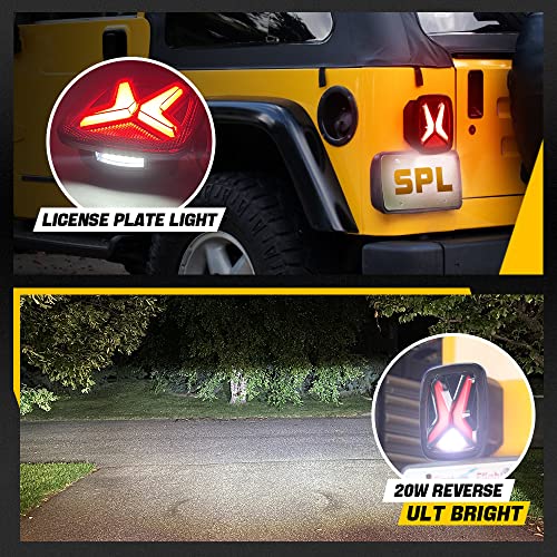 Spl Led Tail Light & Brake Light & Ultimate Reverse Lights Emc Build-In Rear Light Back Up Lights Running Lamps Replacement For Jeep Wrangler Yj Tj Cj Truck Trailer Boat Rv Flatbed, 12V #TOP3