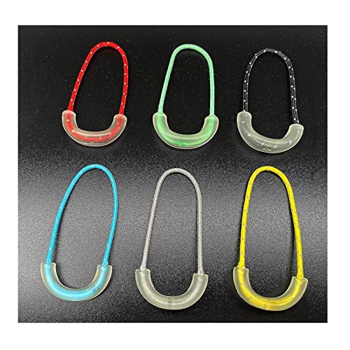 Luminous Zipper Pull,Zipper Extender, Replacement Glow in The Dark Night Zipper Pull Head, U Shape Tab Tags Extension Cord Fixer for Luggage,Backpacks,Jackets,Purses,Handbags Clothing 6 Color